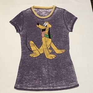 Disney Pluto Shirt Jr Size M Purple Burnout Tee